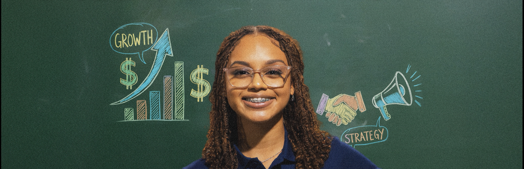 Finance girl with box removed