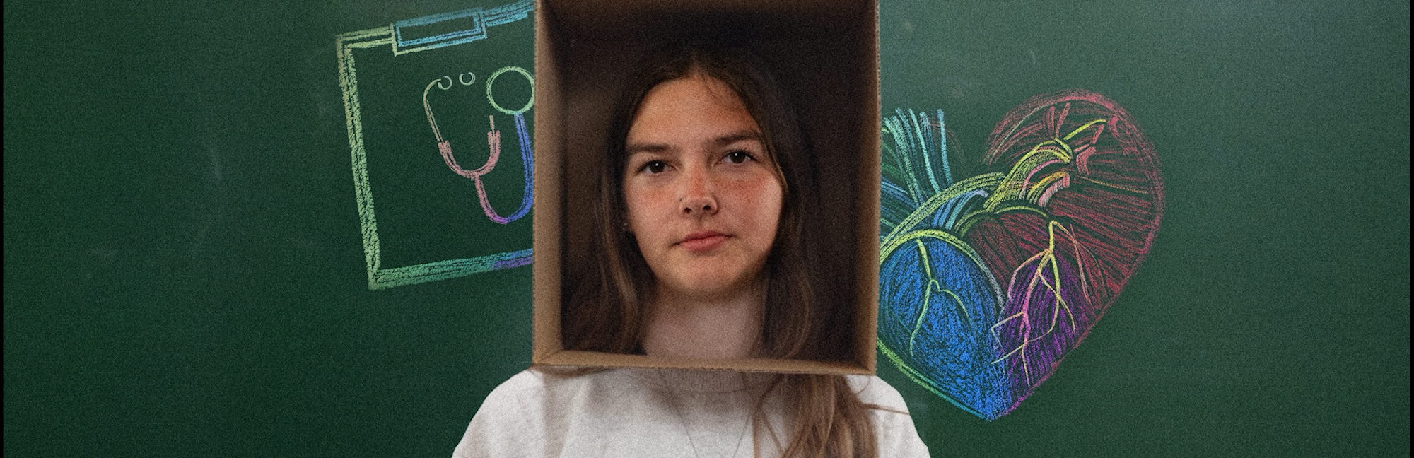 Girl with box & medical